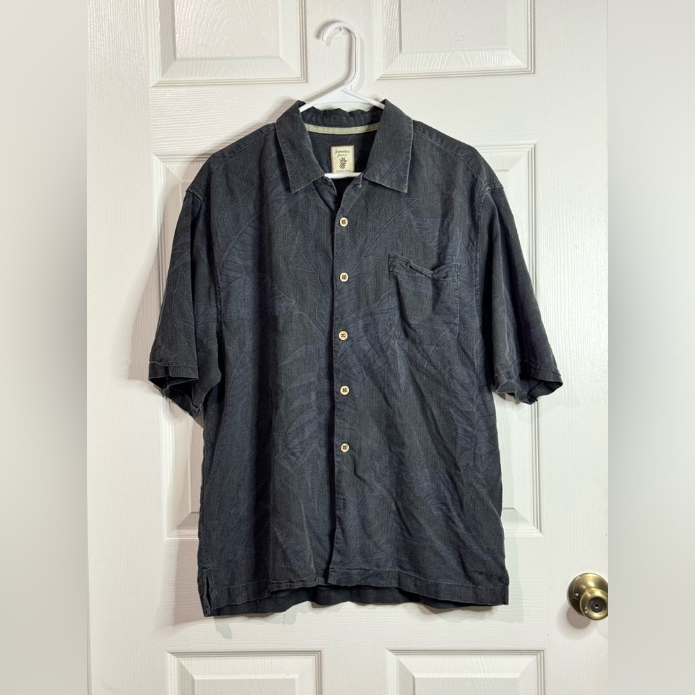 Jamaica Jaxx Men’s Short Sleeve Button up 100% Silk Shirt size L